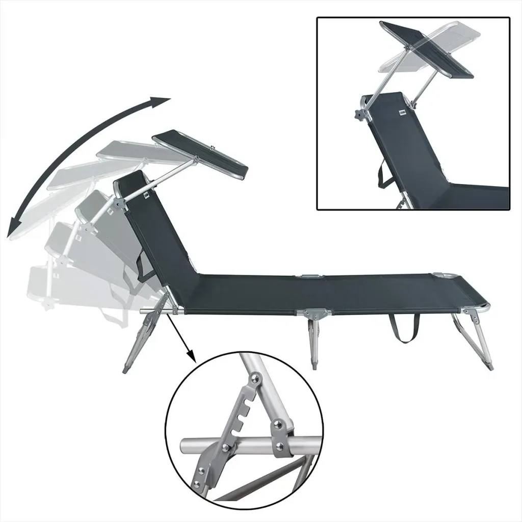 Ibiza Liege - 2er Set - Grau Aluminium - Mit Sonnendach
