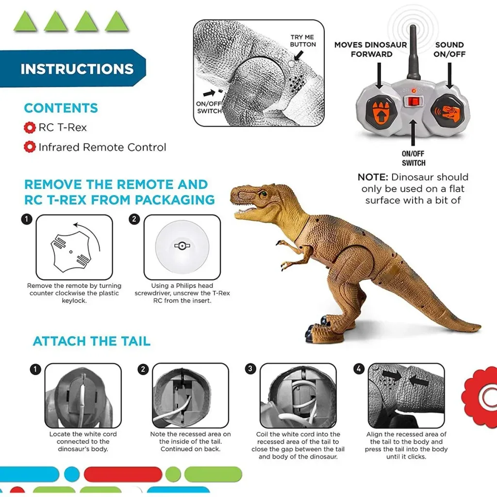 Discovery Kids RC T-Rex Dinosaurier beweglicher und laufender Dinosaurier mit Sound und beweglichem Mund