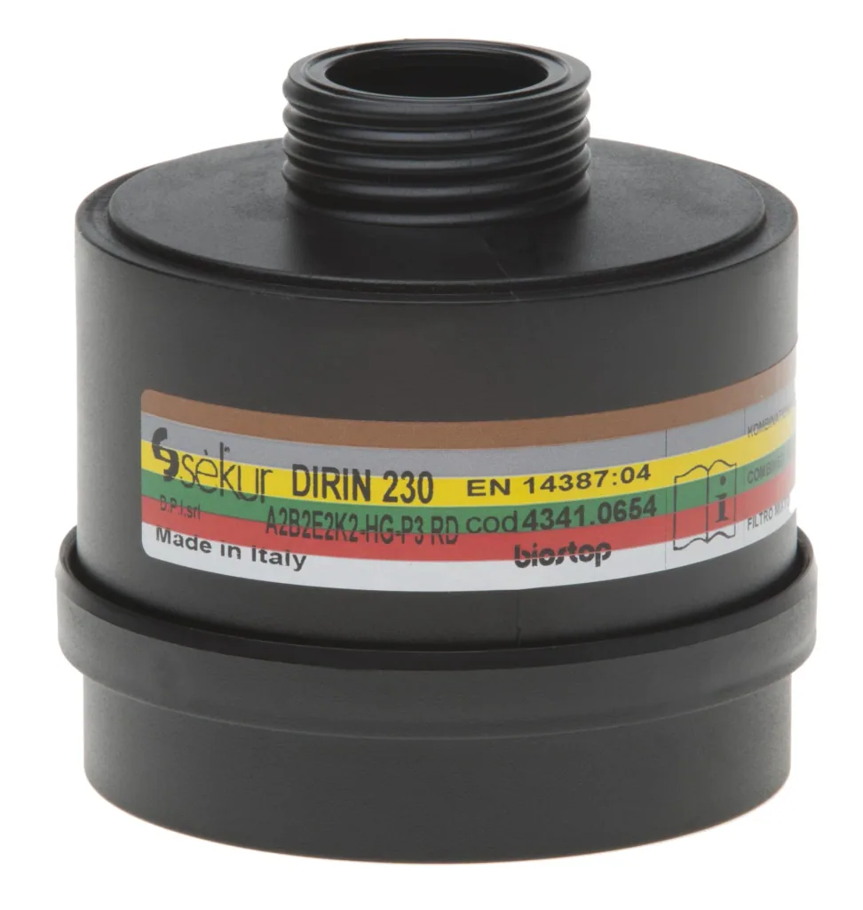 Mehrbereichs-Kombifilter für Atemschutzmasken DIRIN 230A2E2K2 HG-P3R D