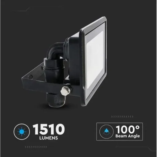 VT-128 LED-Flutlicht - 20 W - 1510 Lm - 6500K - Schwarz