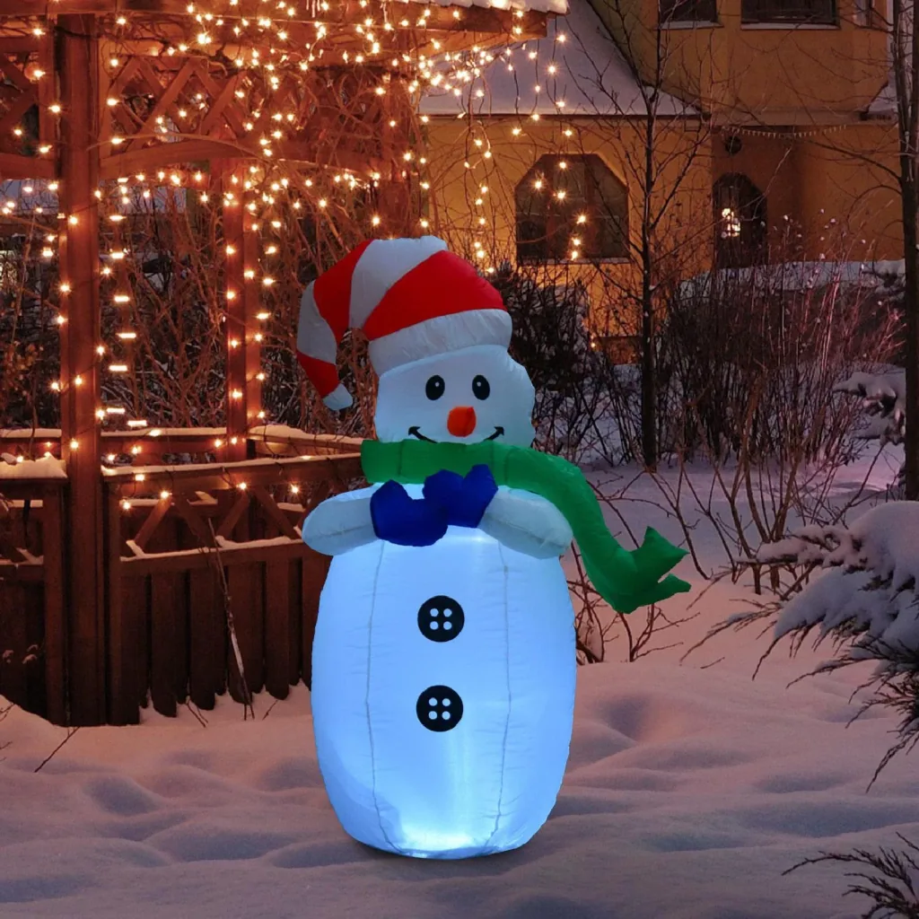 LED Schneemann aufblasbar Weihnachtsdeko beleuchtet