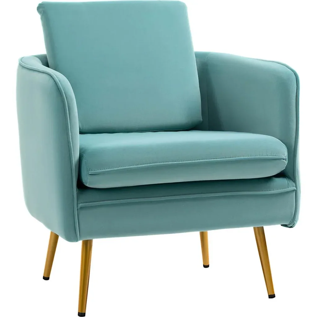 Sessel vintage - Samtoptik - Blau/Grün