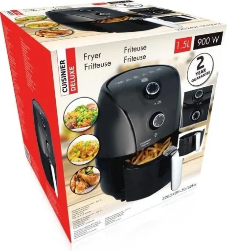 Cuisinier Deluxe Heißluftfritteuse - XL 1,5 Liter - 900W