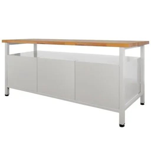Werkbank / Werktisch 2 Türen, 2 Fachböden, 3 Schubladen, L1700xB600xH840mm