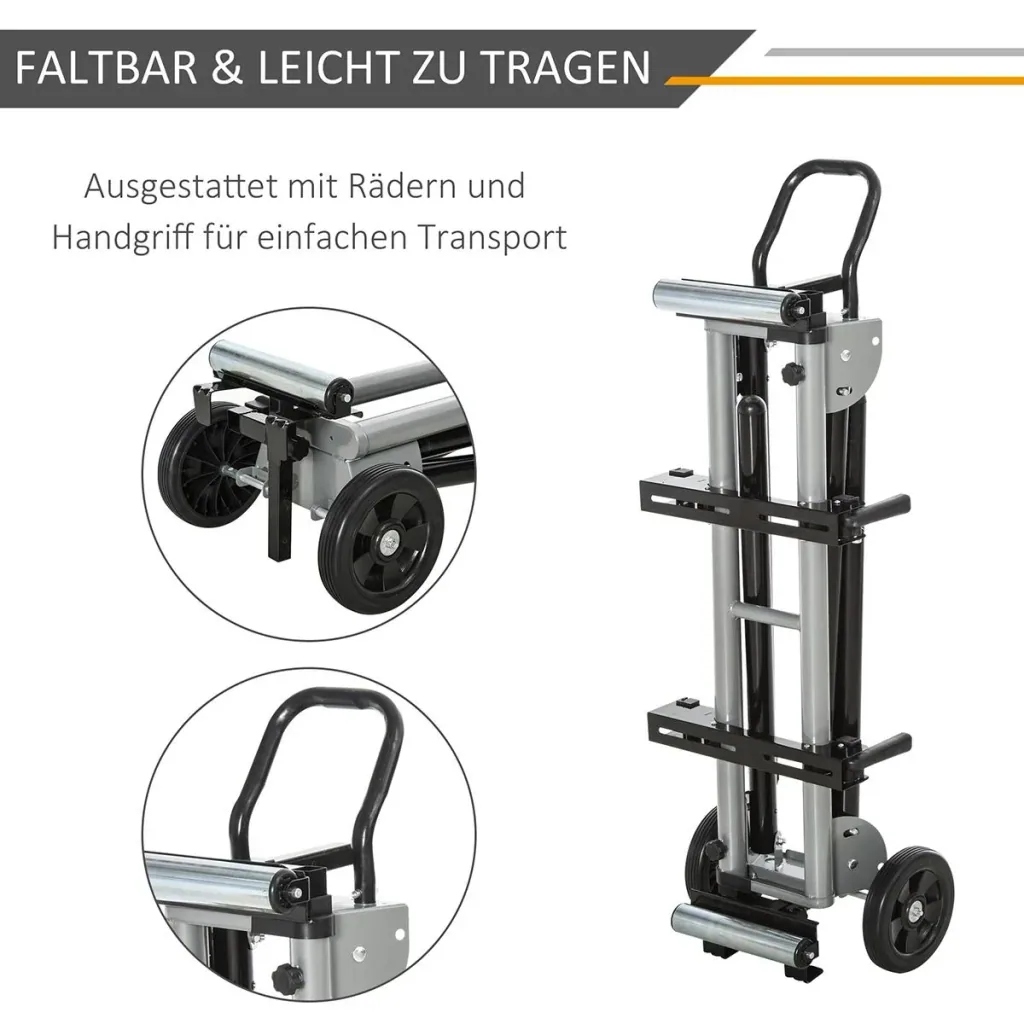 Untergestell für Kappsägen Arbeitstisch für Kapp- und Gehrungssägen Sägengestell Kappsäge Stahl Schwarz+Silber Seitenver