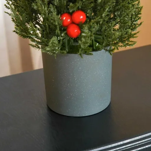 Weihnachtsbaum 50 cm Christbaum Zypressen-Weihnachtsbaum mit 7 roten Beeren