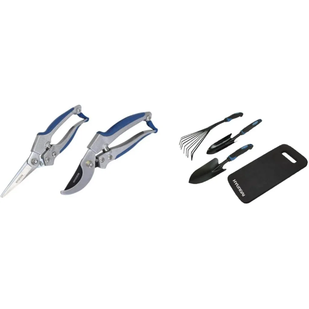2-teilige Aluminium-Baumschere inklusive 4-teiligem Gartenwerkzeug-Set