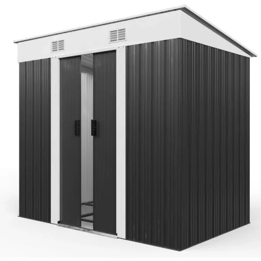 Gartenhaus anthrazitfarbenes Metall 196 x 122 x180 cm