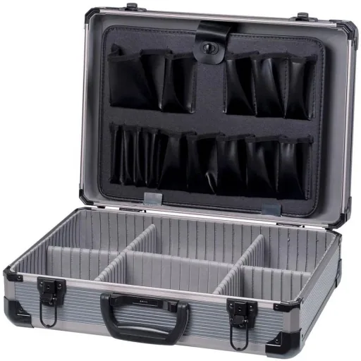 Aluminium-Werkzeugkasten - 48.5x33.5x15.2 - Silber - max 10kg