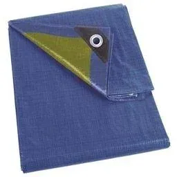 Plane - Blau/Khaki - 4x6m Inkl. Spanngurte für Plane (4 Stück)