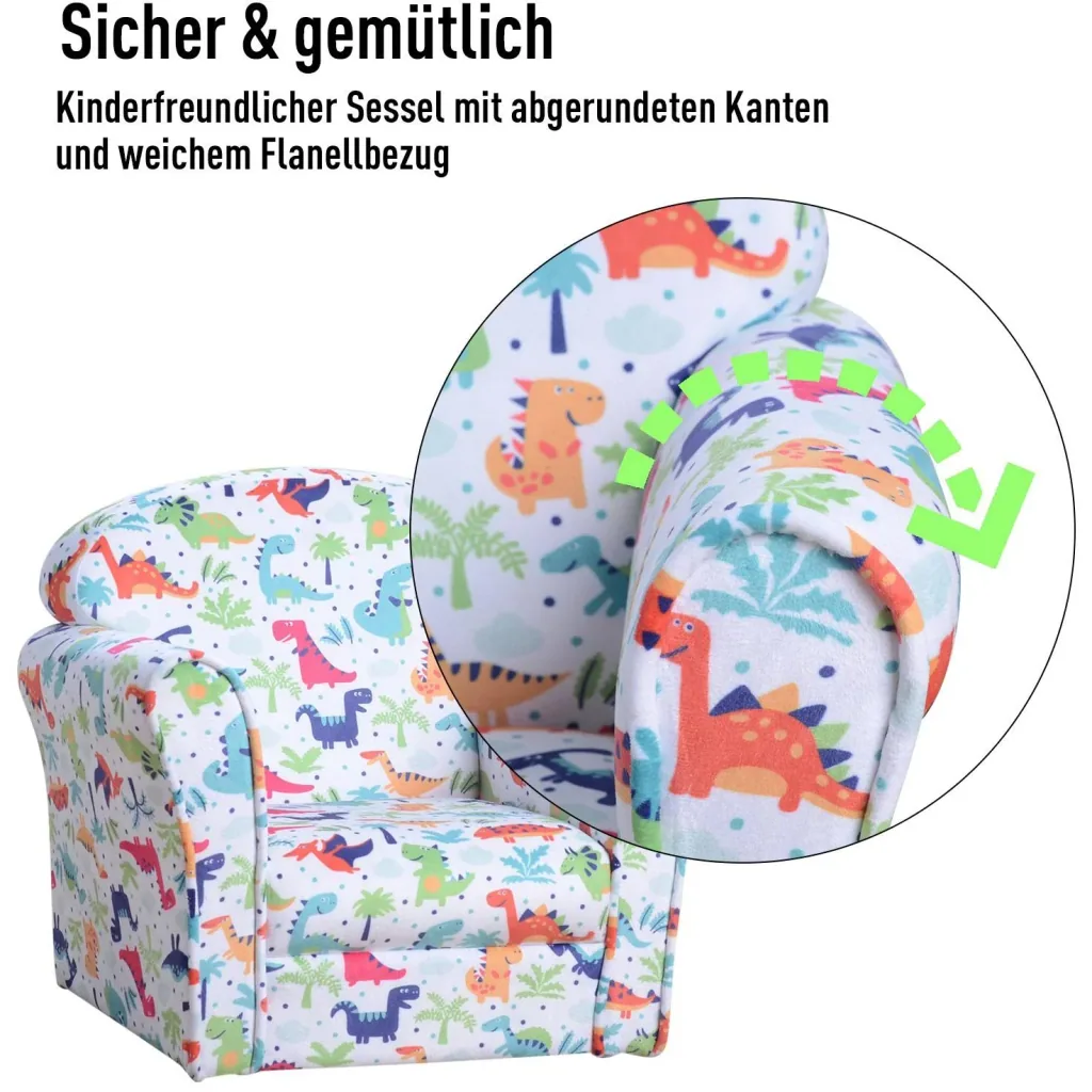 Kindersessel Minisessel Kindersofa Stoffsessel Polstersessel für Kinder Kindermöbel Dinos im Urwald 3 9 Jahre