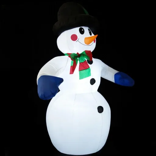 Aufblasbarer Schneemann 240cm METALLISCH BELEUCHTET