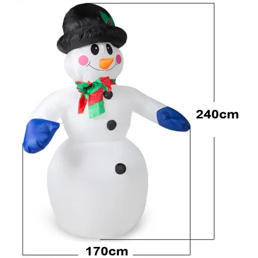 Aufblasbarer Schneemann 240cm METALLISCH BELEUCHTET