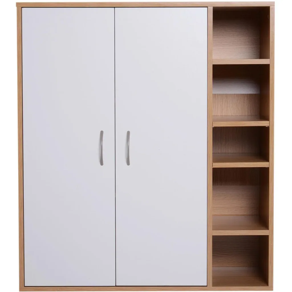 Mehrzweckschrank Standschrank Standregal Dekoschrank Bücherregal Schrank Holz Natur 80 x 32 x 90,5 cm