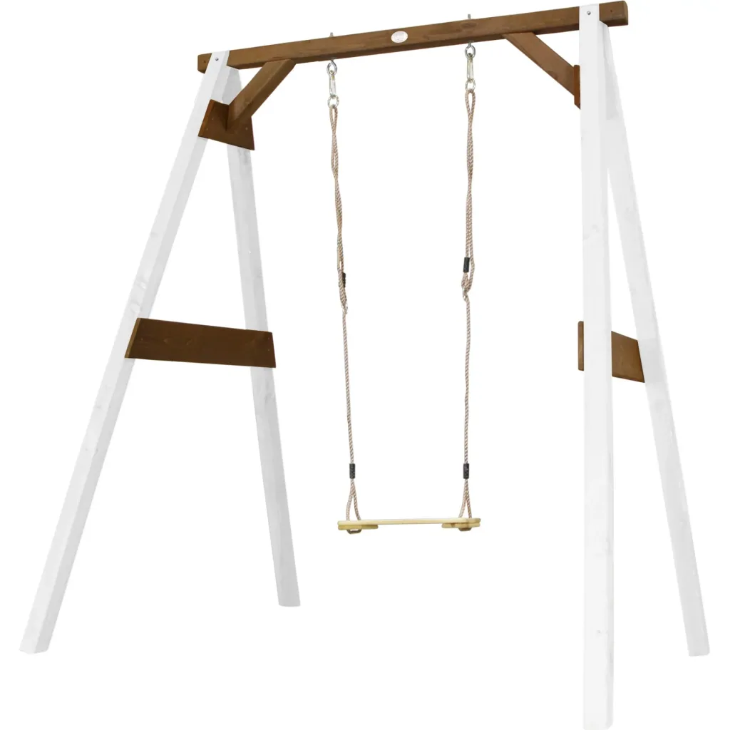 Einzelschaukel Weiß/Braun