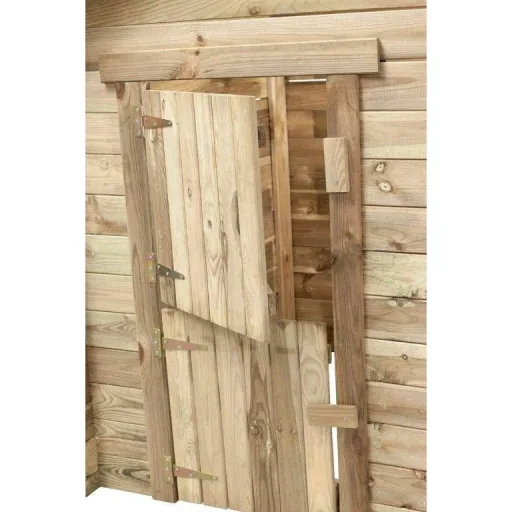 Spielhaus Louise Holz Deluxe Satteldach mit Boden 135 x 130 x 145 cm