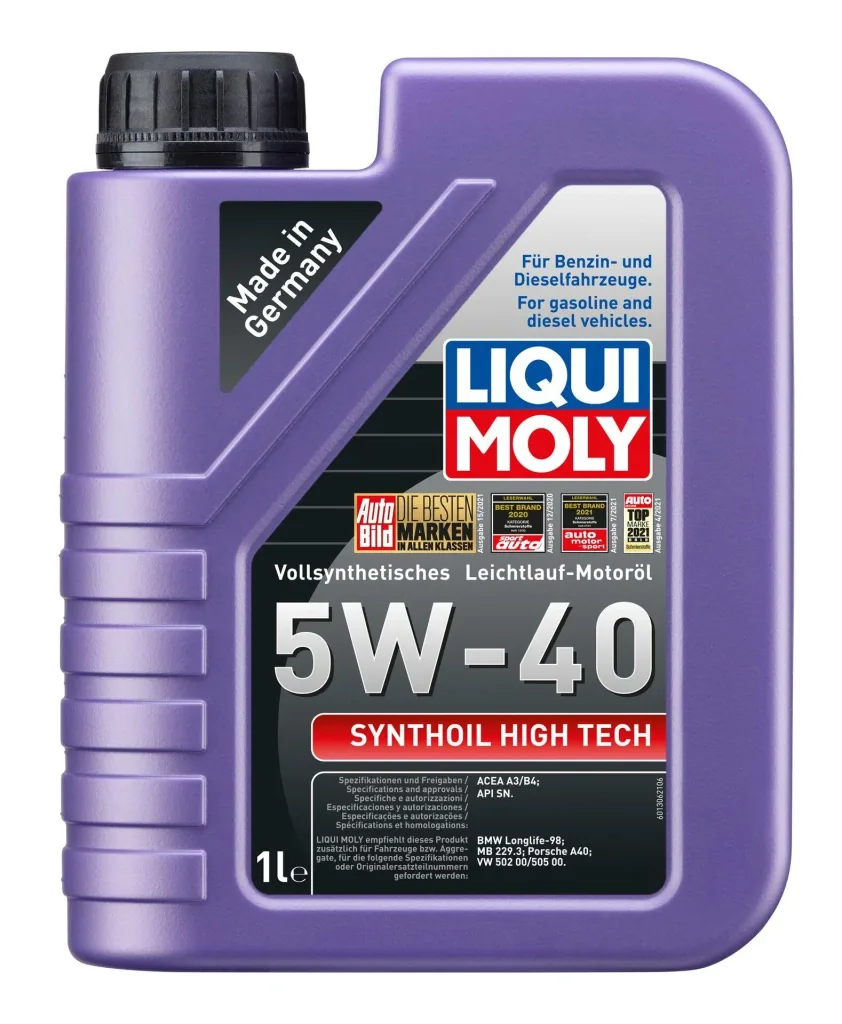 Vollsynthetisches Leichtlaufmotorenöl, Synthoil High Tech 5W-40, 5 Liter