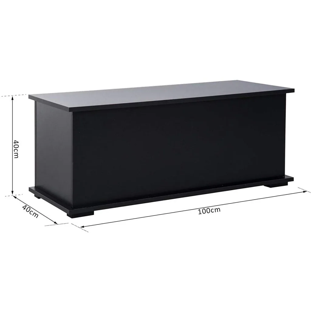 Truhe Aufbewahrungsbox Holzkiste mit klappbarem Deckel Schwarz