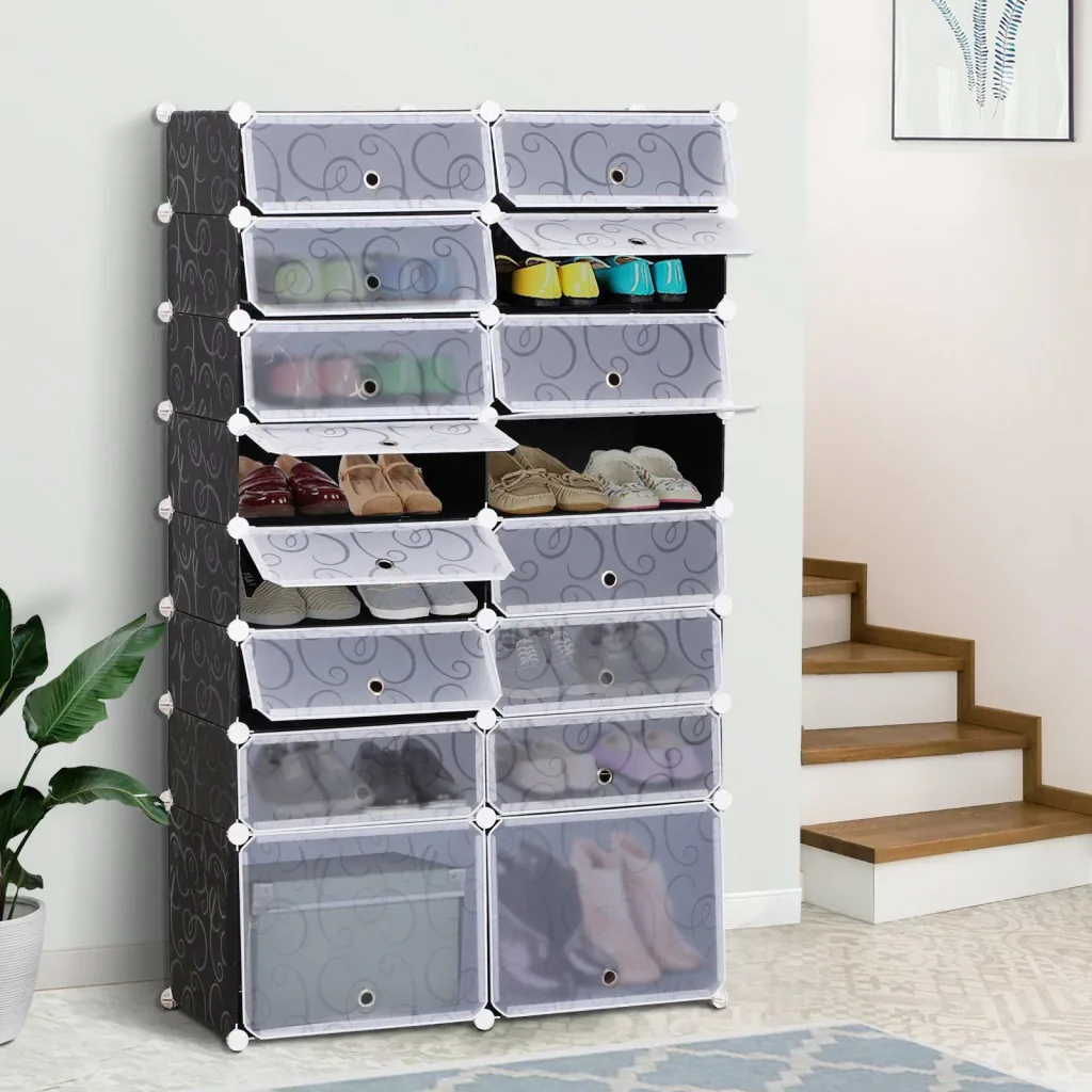 Schuhschrank DIY Schuhregal Garderobe Regalsystem Steckregal Garderobenschrank 16 Fächer