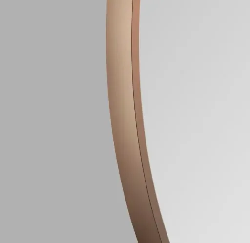 Dekorativer runder Wandspiegel in kupfer matt Ø 50 cm - hochwertiger robuster Aluminiumrahmen