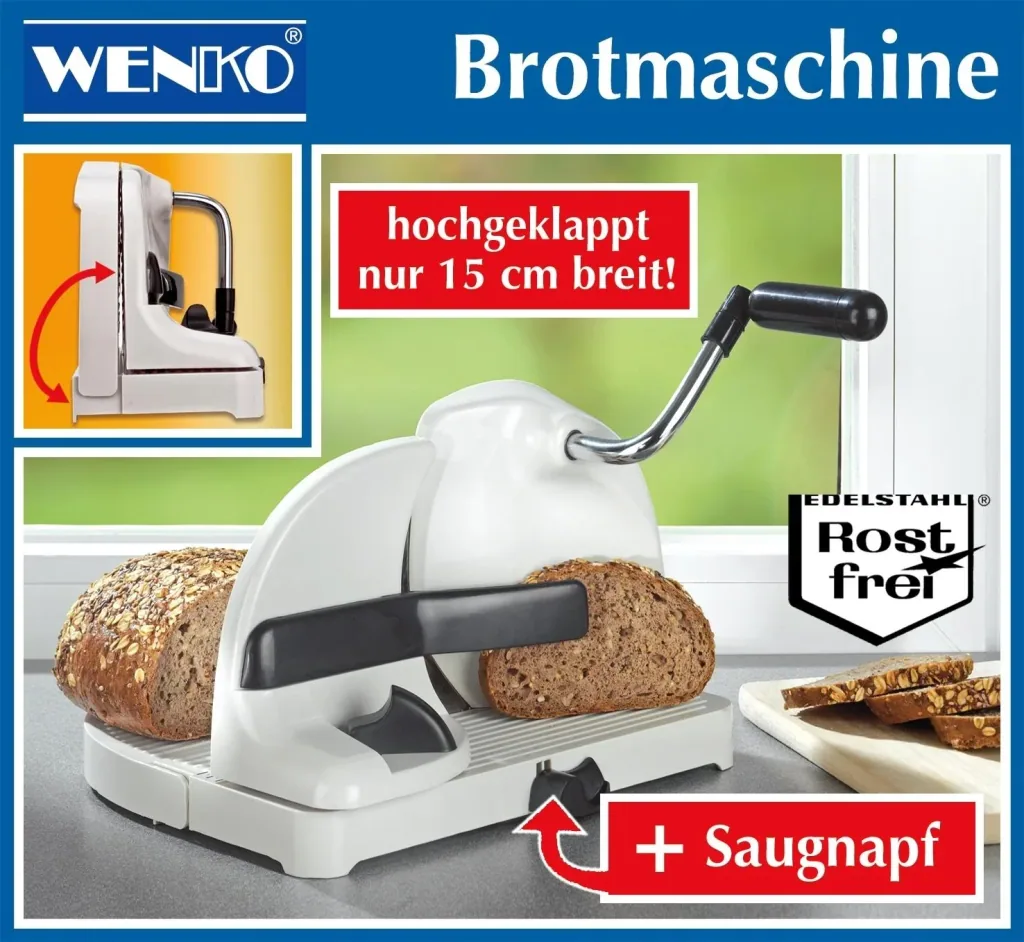 Brotschneidemaschine mit Handkurbel