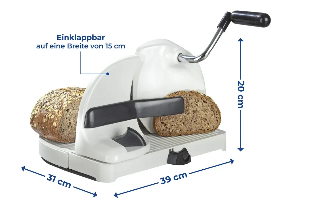Brotschneidemaschine mit Handkurbel