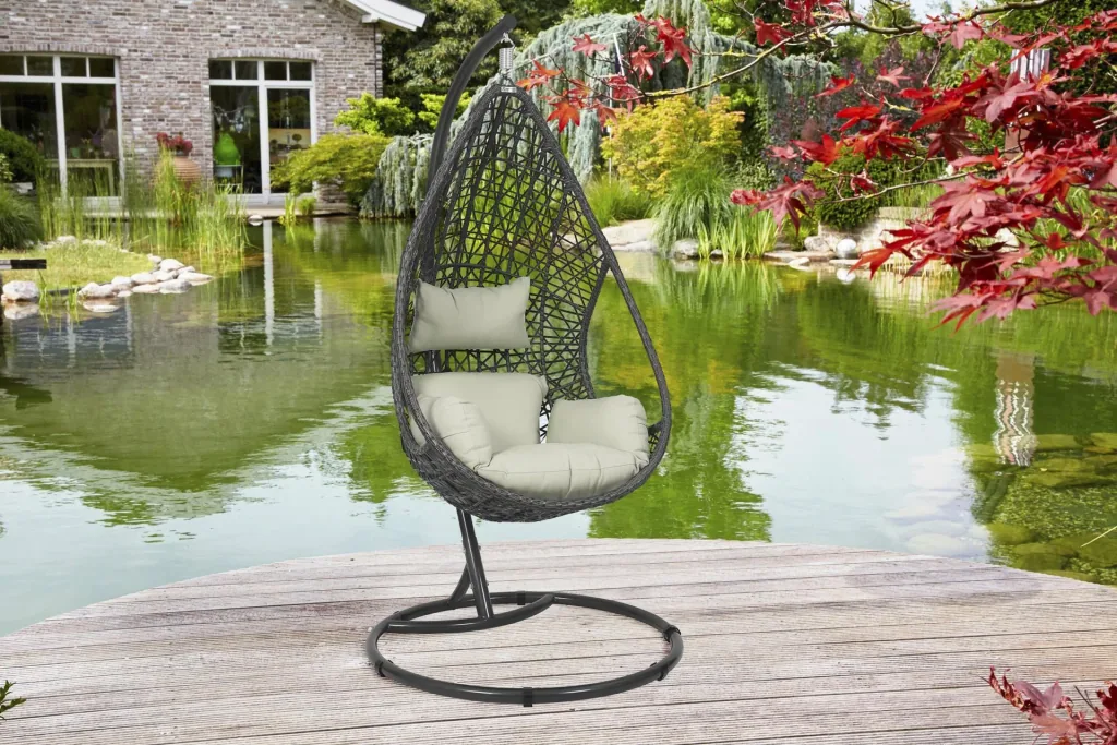 Garten-Hängesessel "Kuba" - anthrazit/weiß