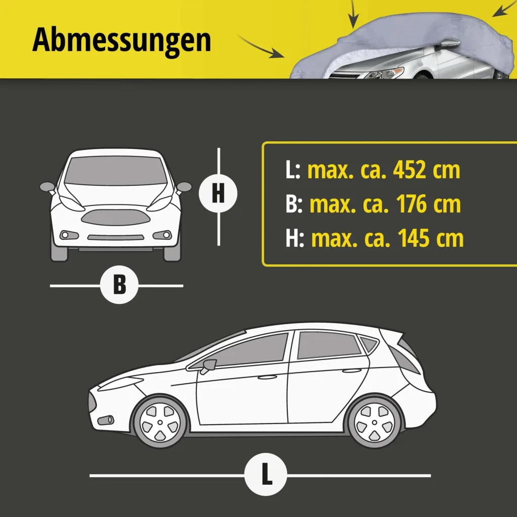 Autoabdeckplane all weather - Größe 5 - 452x176x145cm - PVC beschichtet