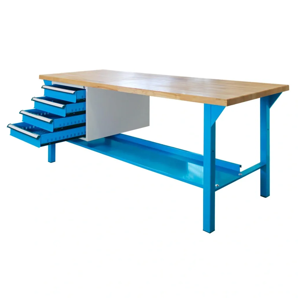 Werkbank 1500 mit Schubladenbox, 4 Schubladen