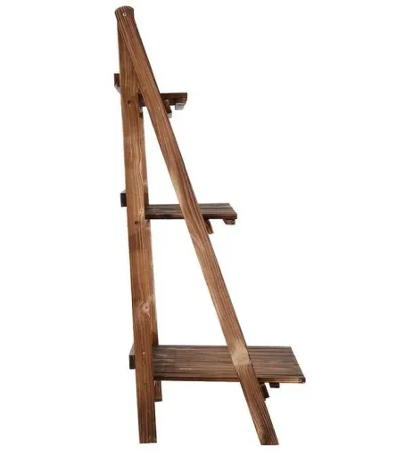 Pflanzentreppe L80 x W37 x H93cm Blumenregal 3 Stufen Tannenholz