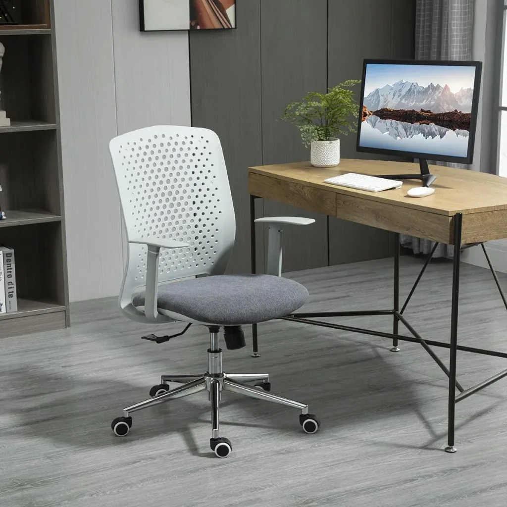 Bürostuhl drehbarer Chefsessel ergonomischer Computer-Arbeitsstuhl mit hoher Rückenlehne und Höhenverstellbar PP-Rückenl