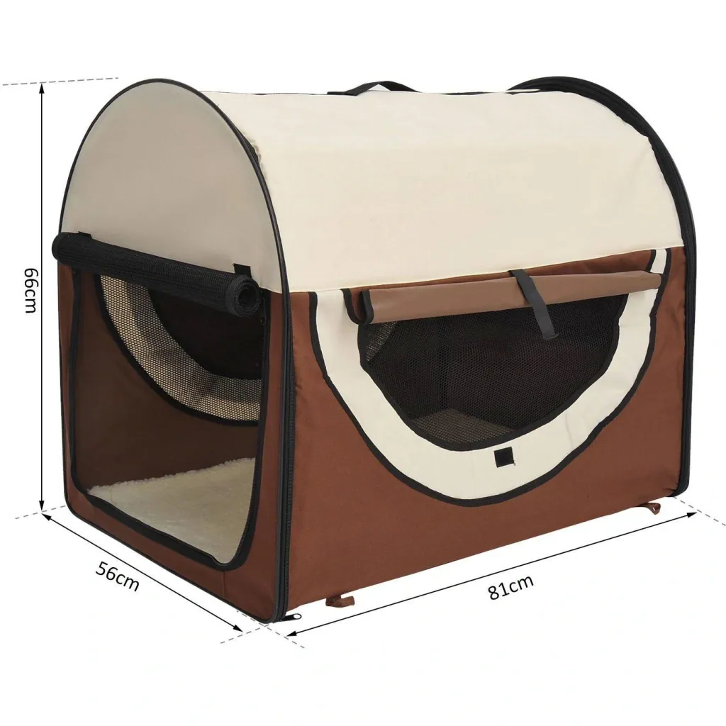 Hundetransportbox, faltbar, Größe XL - 81x56x66 cm, kaffeebraun-creme