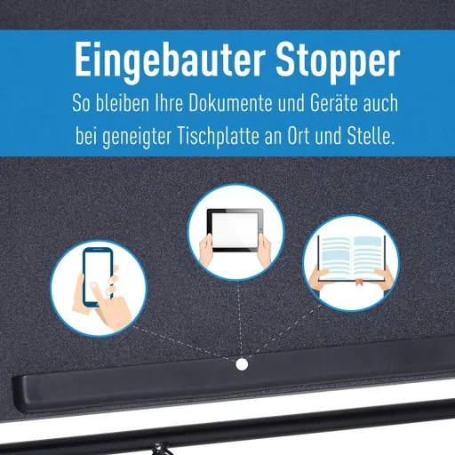 Laptoptisch neigbar Kinderschreibtisch Notebooktisch höhenverstellbar Schwarz 90 x 50 x (76 91) cm