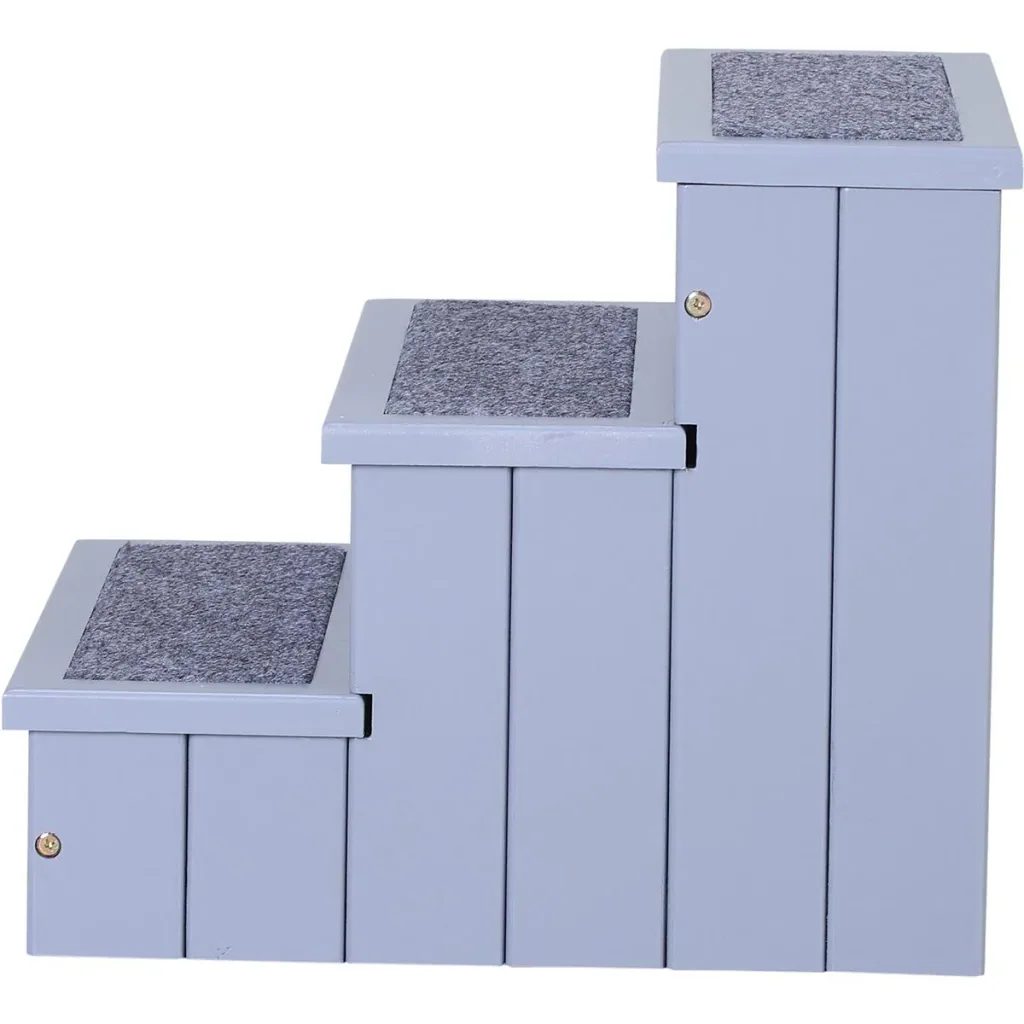 Haustiertreppe mit 3 Stufen grau