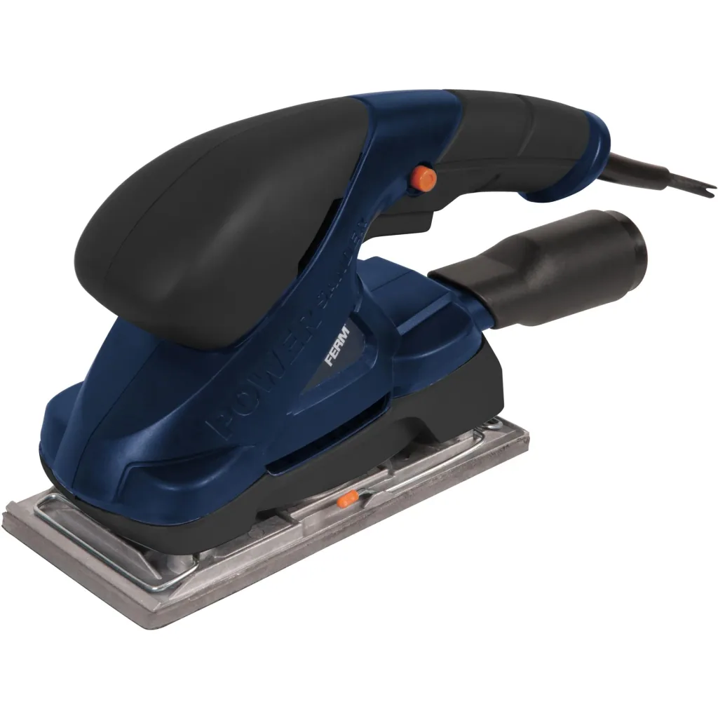 PSM1024 Schwingschleifer 180W - Klettverschluß - Soft griff - Mit 10 Stück Schleifpapiere (P80, P120) und Vakuum-Adapter