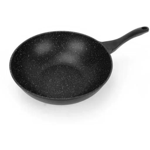 Wokpfanne - mit Glasdeckel - 32cm - Schwarz