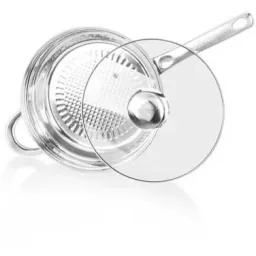 Topf- und Pfannenset - 18 Teile - Inklusive Untersetzer, Deckel und Utensilien - Silber