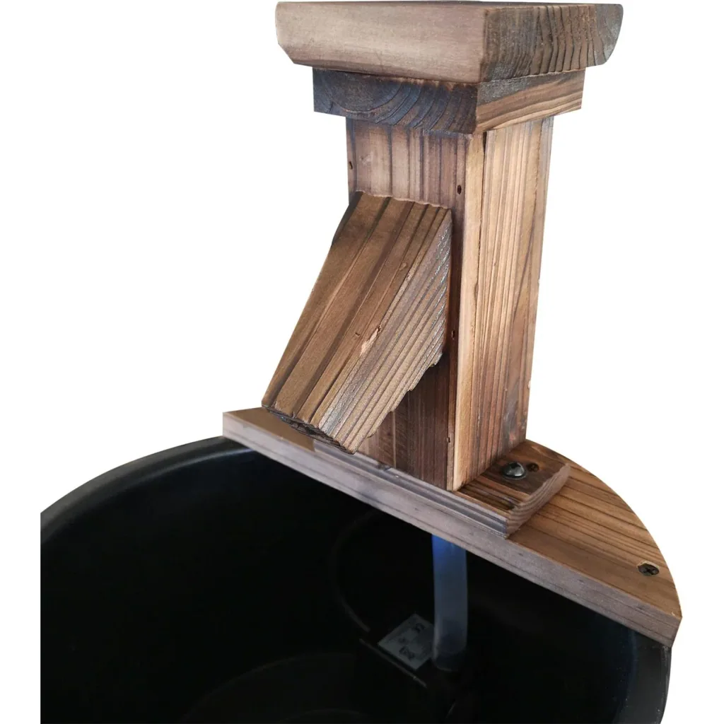 Gartenbrunnen Zierbrunnen Springbrunnen Fassbrunnen Wasserfall Holzfass Dunkelbraun ?27 x 37 cm