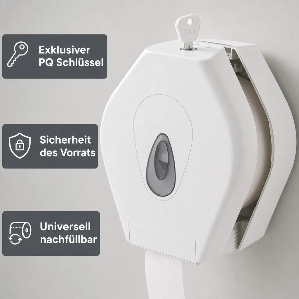 Toilettenpapierhalter, Klopapierhalter, Toilettenpapierspender - PQMidiJ, Großrollenspender midi, Kunststoff