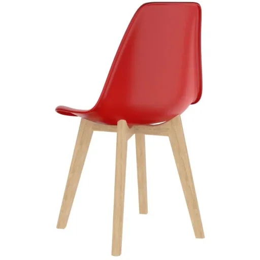 Esstischstühle 4 aus rotem Kunststoff