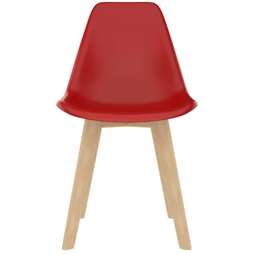 Esstischstühle 4 aus rotem Kunststoff