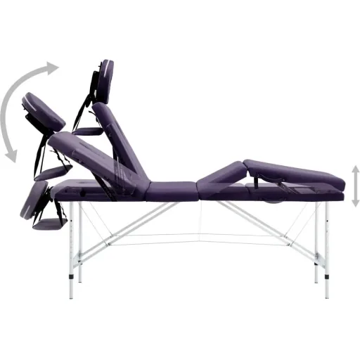 Faltbarer Massagetisch 4 Zonen Aluminium Wein lila