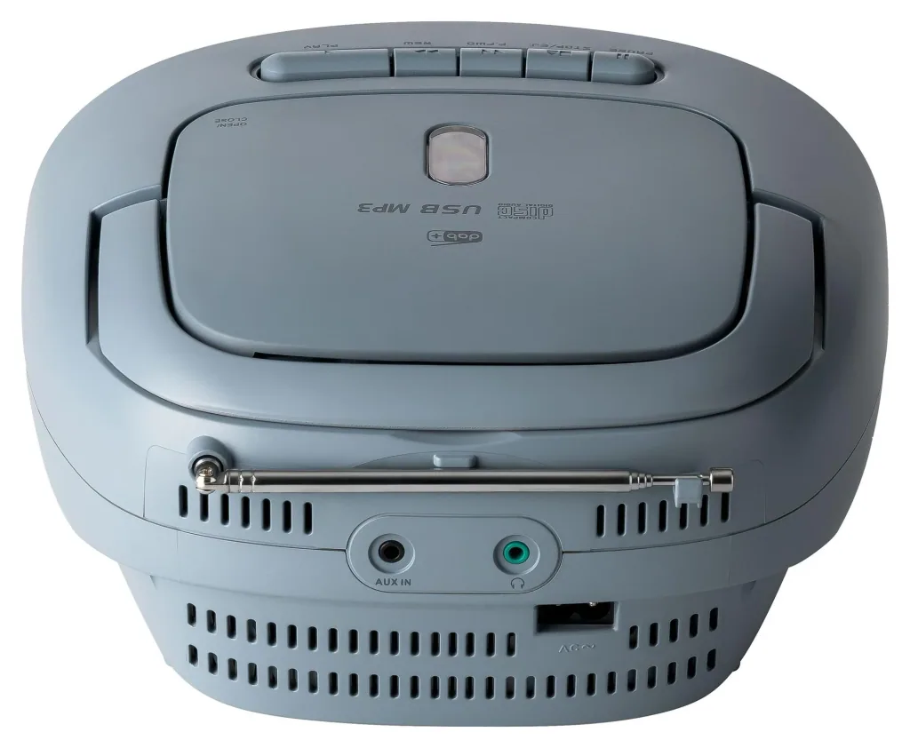 CD Radio Boombox mit DAB+/UKW-Radio, MP3/CD, Kassette und AUX-IN, blau