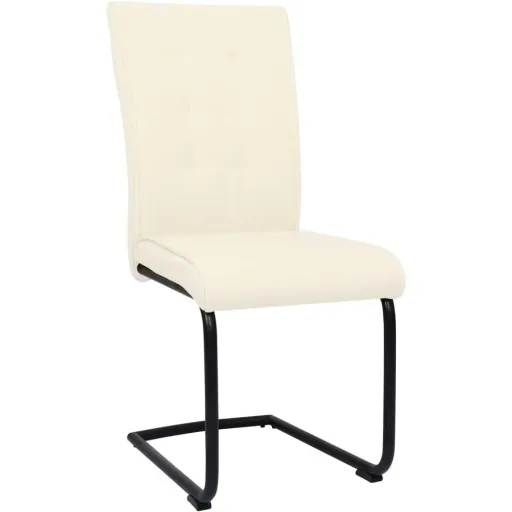 Esszimmerstühle 2 Stück Stoff creme
