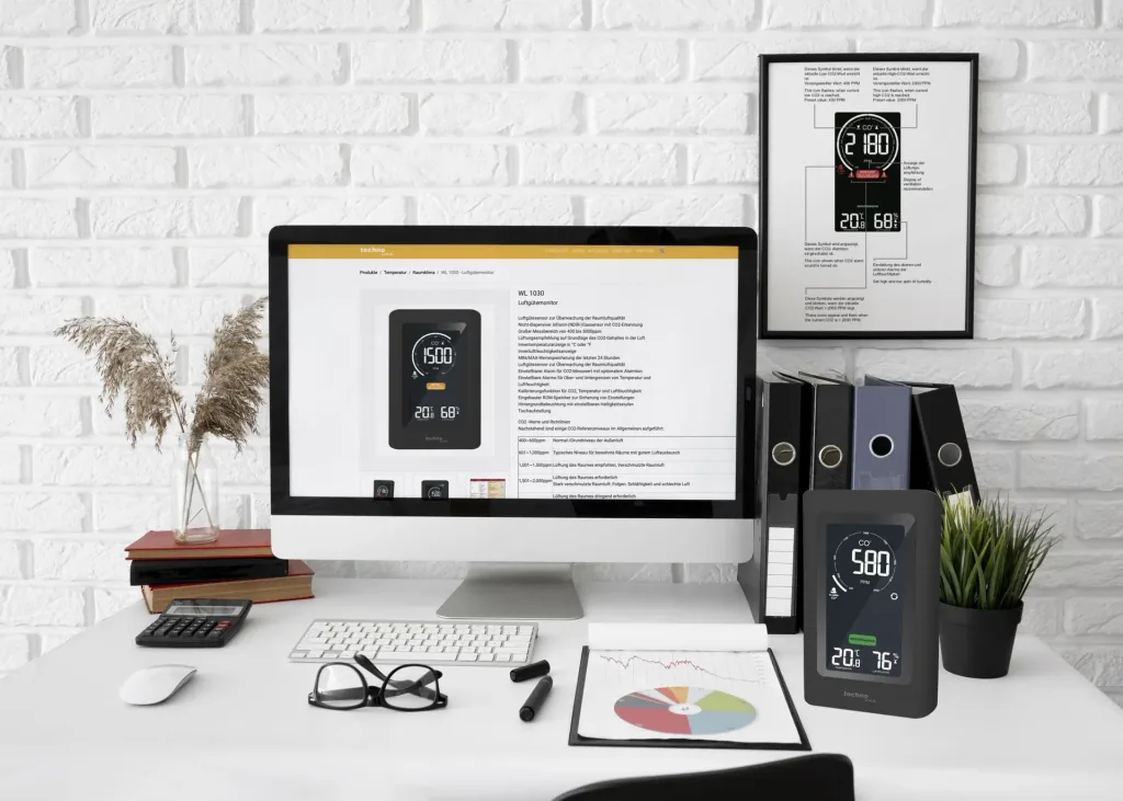 Luftgütemonitor mit Infrarot Gassensor und CO2 Erkennung