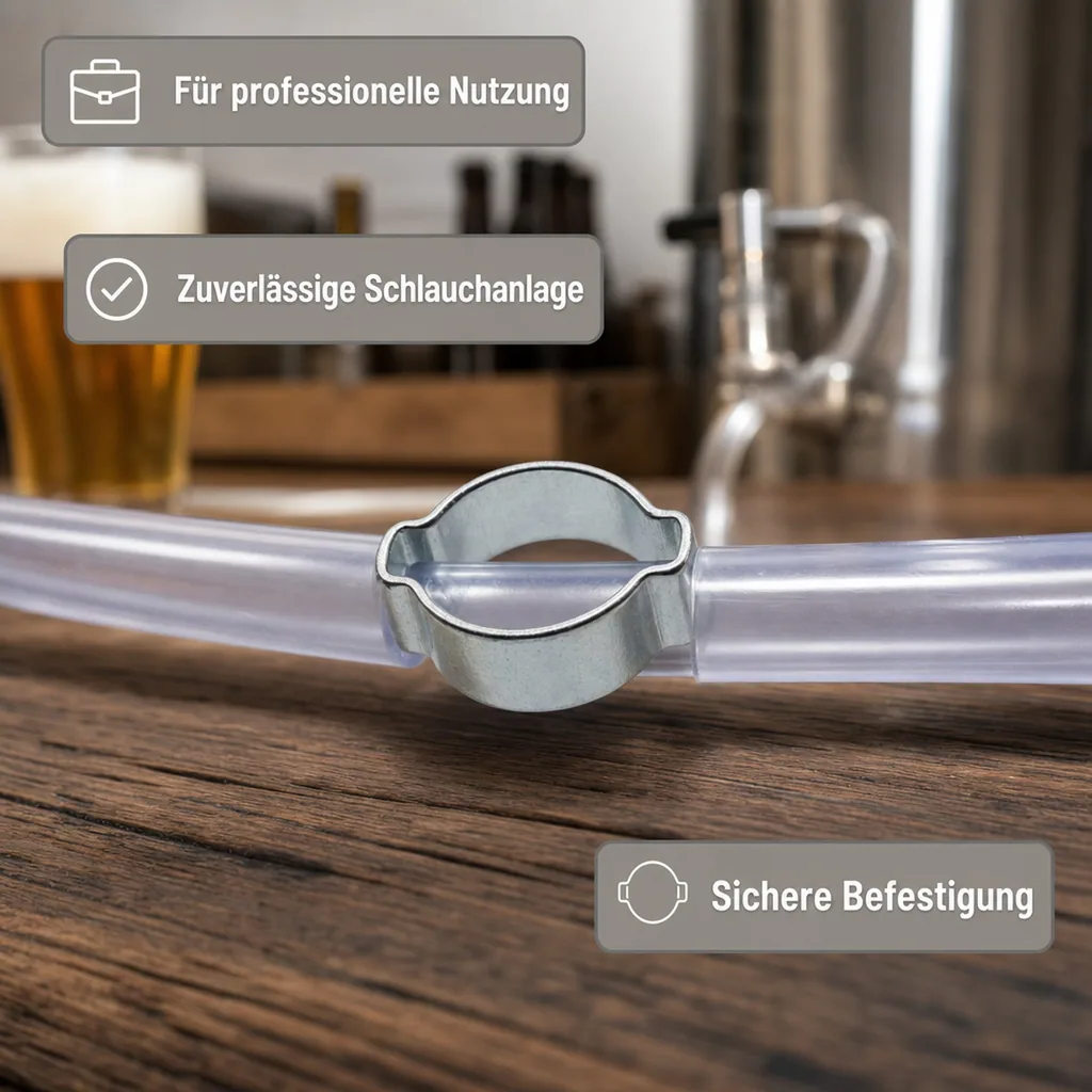 2 Ohr-Schlauchklemme 7mm, verzinkt, 100 Stück