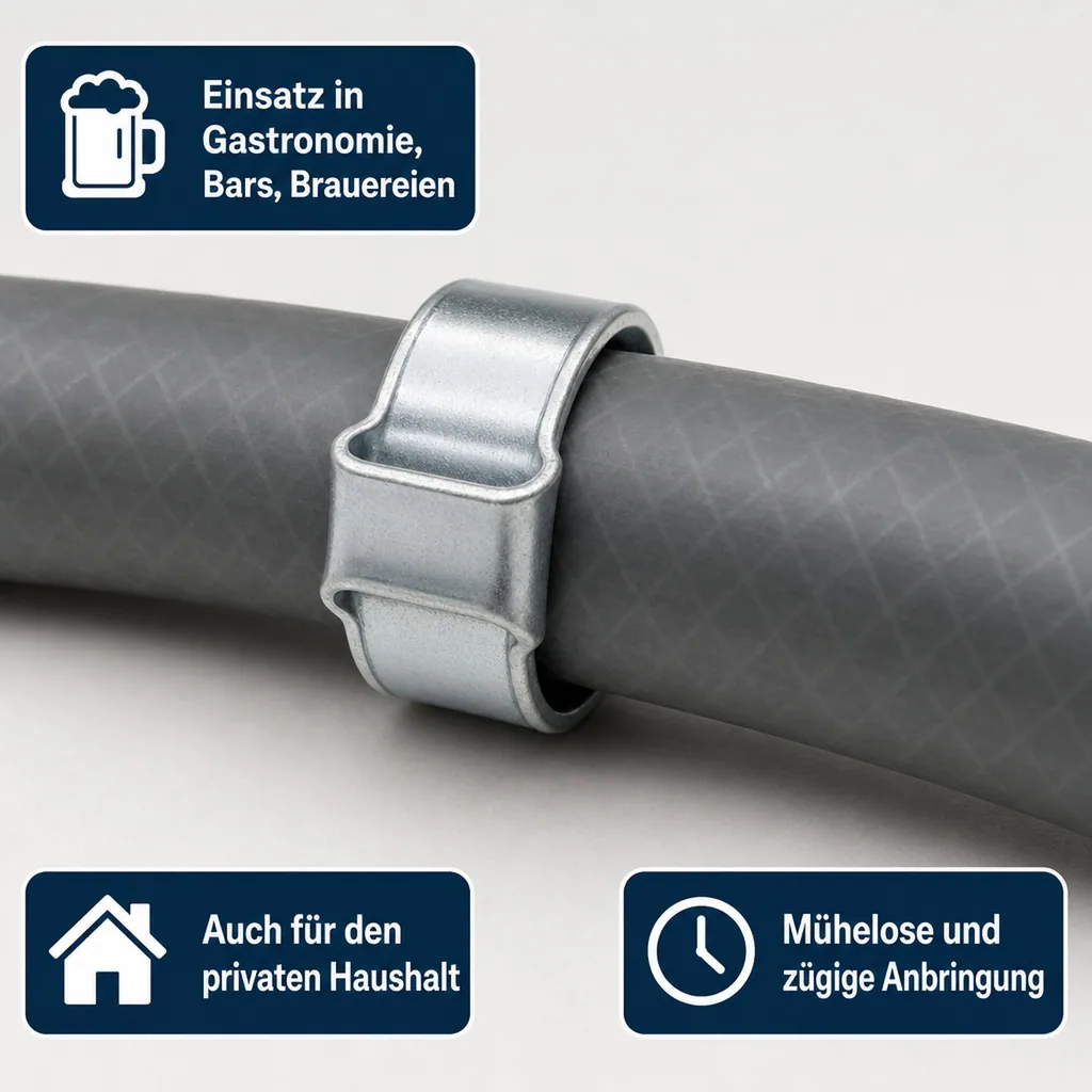 2-Ohr-Schlauchklemme 10mm, verzinkt, 100 Stück