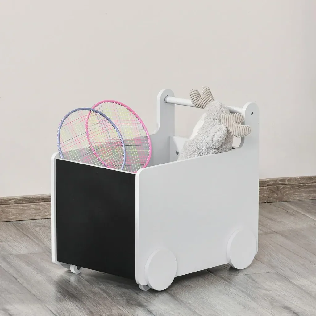 2-in-1 Lauflernwagen Aufbewahrungsbox Baby Lauflernhilfe Spielzeugkiste mit Räder Griff Bücherkiste Aufbewahrungskorb fü