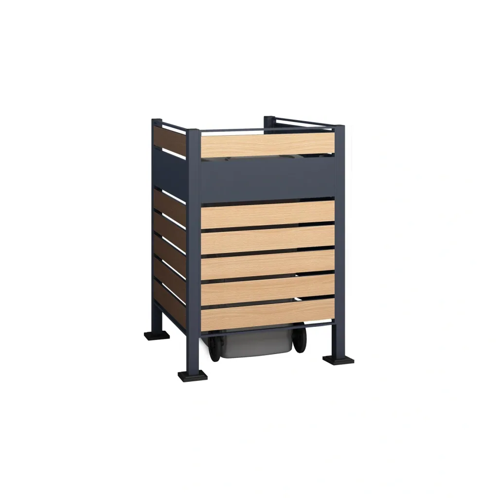 Mülltonnenverkleidung Planum 1er Box, 120 cm, holzoptik