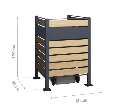 Mülltonnenverkleidung Planum 1er Box, 120 cm, holzoptik